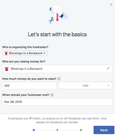 Step 1 to Facebook Fundraiser